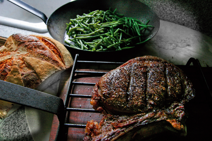 Côte de bœuf au feu de bois