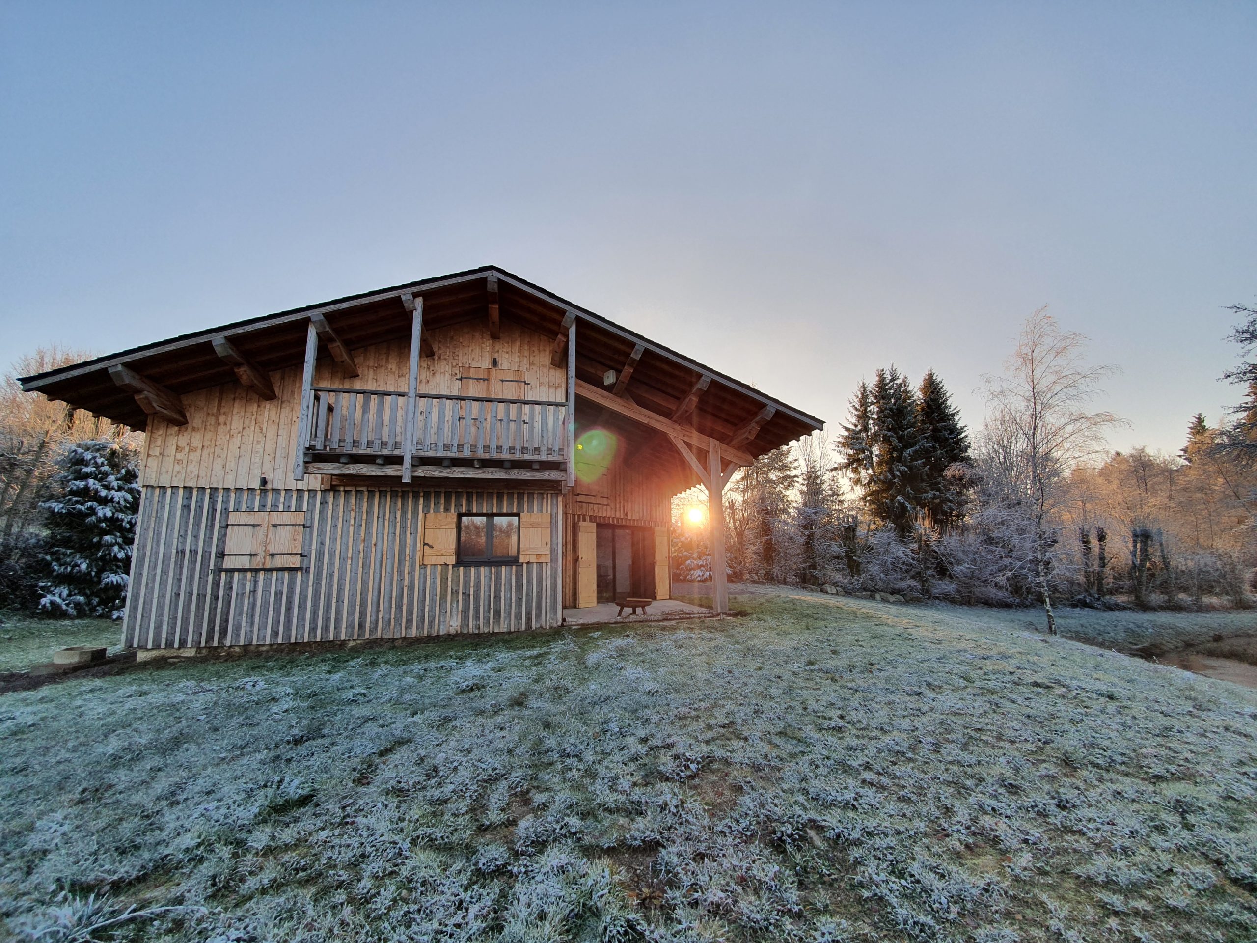 Le Chalet au petit matin en hiver